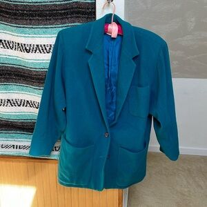 Amazing oversized French cashmere coat! Teal, size s
